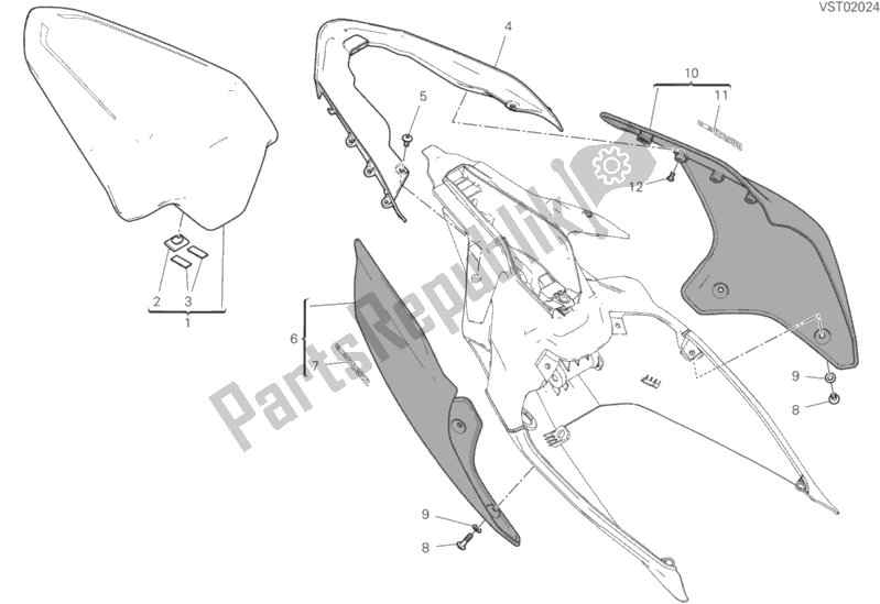 Wszystkie części do Siedzenie Pasa? Era Ducati Superbike Panigale V4 USA 1100 2020